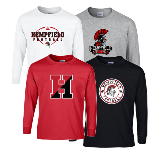 Hempfield Football 100% Cotton LS T-Shirt - (Adult)